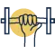 Illustration of a hand gripping a barbell, symbolizing strength and reinforcing channel relationships.