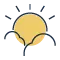 Illustration of the sun rising above clouds symbolizing renewable energy, sustainability, and solar incentives.