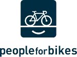 PeopleForBikes logo promoting cycling advocacy, bike-friendly communities, and sustainable transportation.